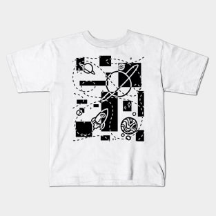 Geometric Galaxy (Black Version) Kids T-Shirt